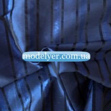 Ткань Тафта флок полоска (синий)